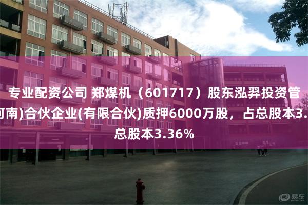 专业配资公司 郑煤机（601717）股东泓羿投资管理(河南)合伙企业(有限合伙)质押6000万股，占总股本3.36%